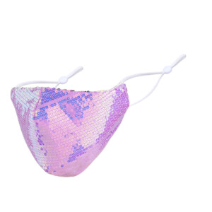 Sequined Face Mask - Iridescent Lilac