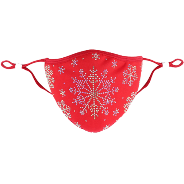 Face Mask - Sparkle Christmas - Red Snowflake