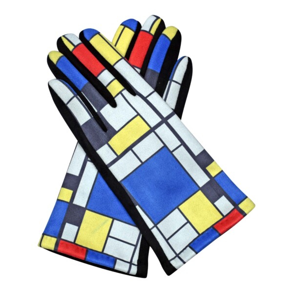 Mondrian Composition Smart Phone Texting Gloves