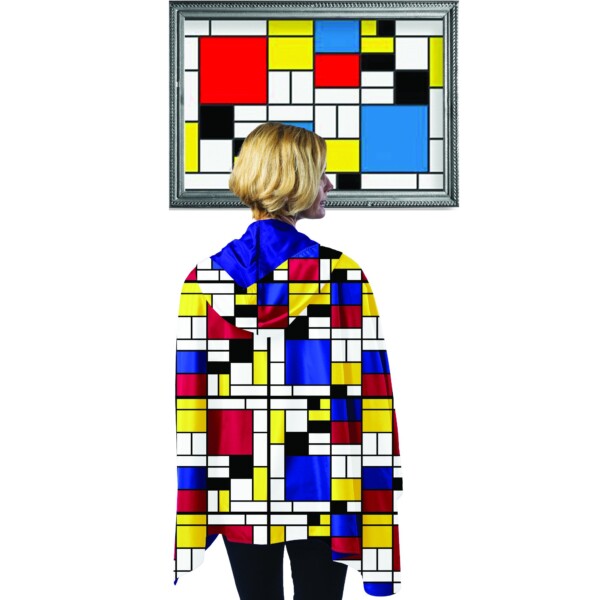 Mondrian Composition II with Red, Blue, and Yellow Travel Cape